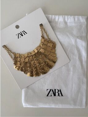 ZARA MALL TAGS METAL NECKLACE
